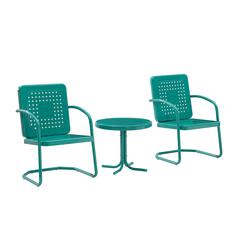 Bates 3Pc Retro Outdoor Chair Set - Side Table & 2 Armchairs