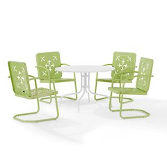 Azalea 5-Piece Round Retro Outdoor Dining Set - Table & 4 Chairs