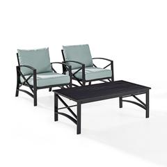 Kaplan 3Pc Outdoor Chair Set - Coffee Table & 2 Chairs