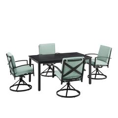 Kaplan 5Pc Outdoor Dining Set - Table & 4 Swivel Chairs