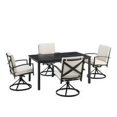 Kaplan 5Pc Outdoor Dining Set - Table & 4 Swivel Chairs