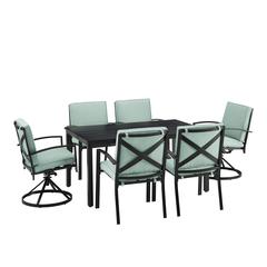 Kaplan 7Pc Outdoor Dining Set - Table, 2 Swivel Chairs, & 4 Regular Chairs