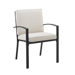 Oatmeal Outdoor Dining Chairs Set with Oil Rubbed Bronze Finish for Patio Use