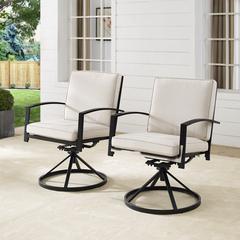 Kaplan 2Pc Swivel Outdoor Dining Chair Set - 2 Swivel Chairs