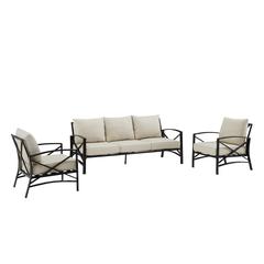 Kaplan 3Pc Outdoor Sofa Patio Furniture Set - Sofa & 2 Arm Chairs