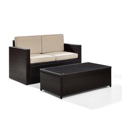 Palm Harbor 2Pc Outdoor Loveseat Patio Furniture Set, Loveseat & Coffee Table