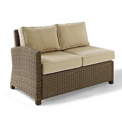 Bradenton Wicker Outdoor Sectional Left Side Loveseat