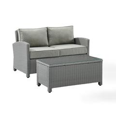 Bradenton 2Pc Outdoor Loveseat Patio Furniture Set, Loveseat & Coffee Table