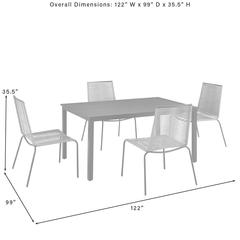 Fenton 5Pc Wicker Outdoor Dining Set - Table & 4 Chairs