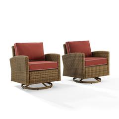 Bradenton 2Pc Wicker Swivel Rocker Outdoor Chair Set - 2 Swivel Rockers