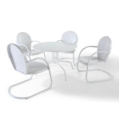 Griffith 5Pc Round Retro Outdoor Dining Set - Table & 4 Chairs