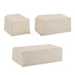 3Pc Outdoor Furniture Cover Set - Loveseat, Chair, & Coffee Table
