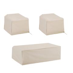 3Pc Outdoor Furniture Cover Set - 2 Chairs & Coffee Table