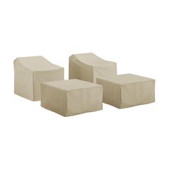 4Pc Outdoor Furniture Cover Set - 2 Arm Chairs & 2 Ottomans