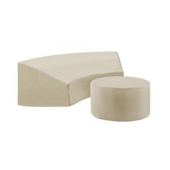Catalina 2Pc Outdoor Furniture Cover Set - Round Sectional Sofa & Coffee Table