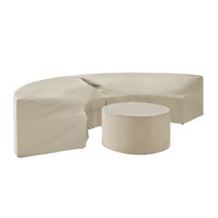 Catalina 3Pc Outdoor Furniture Cover Set, 2 Round Sectional Sofas & Coffee Table