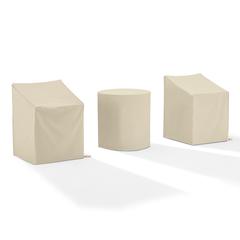 3Pc Outdoor Bistro Furniture Cover Set - 2 Dining Arm Chairs & 1 Bistro Table