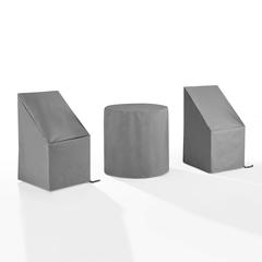 3Pc Outdoor Bistro Furniture Cover Set - 2 Dining Side Chairs & 1 Bistro Table
