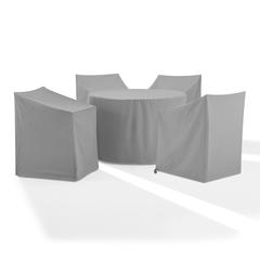5Pc Outdoor Dining Furniture Cover Set, 4 Dining Arm Chairs, 1 Dining Table