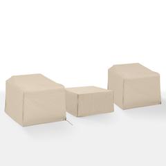 3Pc Outdoor Furniture Cover Set - 2 Chairs & 1 Square Table/Ottoman