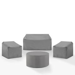 4Pc Outdoor Furniture Cover Set - 2 Chairs, 1 Loveseat, & 1 Round Table