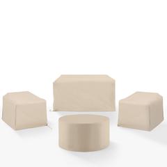 4Pc Outdoor Furniture Cover Set - 2 Chairs, 1 Loveseat, & 1 Round Table