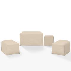 4Pc Outdoor Furniture Cover Set - 2 Chairs, 1 Loveseat, & 1 Side Table