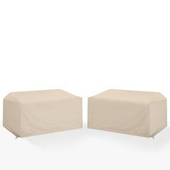 2Pc Outdoor Loveseat Furniture Cover Set - 2 Loveseats