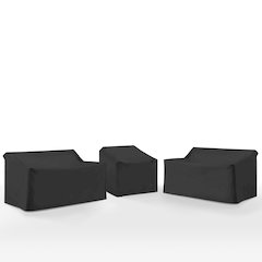 3Pc Outdoor Sectional Furniture Cover Set - 2 Loveseats & 1 Chair