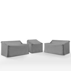 3Pc Outdoor Sectional Furniture Cover Set - 2 Loveseats & 1 Chair
