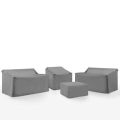 4Pc Outdoor Furniture Cover Set, 2 Loveseats, 1 Chair, 1 Square Table/Ottoman