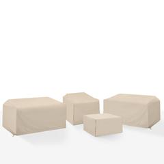 4Pc Outdoor Furniture Cover Set: 2 Loveseats, 1 Chair, 1 Square Table/Ottoman