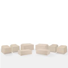 8Pc Outdoor Furniture Cover Set - 4 Chairs, 2 Loveseats, & 2 Coffee Tables