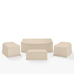 4Pc Outdoor Furniture Cover Set - 2 Chairs, 1 Sofa, & 1 Coffee Table