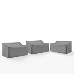3Pc Outdoor Sectional Furniture Cover Set - 3 Loveseats