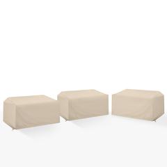 3Pc Outdoor Sectional Furniture Cover Set - 3 Loveseats