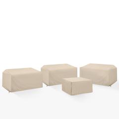4Pc Outdoor Sectional Furniture Cover Set - 3 Loveseats & 1 Square Table/Ottoman