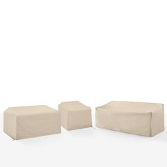 3Pc Outdoor Sectional Furniture Cover Set - Chair, Loveseat, & Sofa