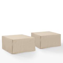 2Pc Square Table And Ottoman Furniture Cover Set - 2 Square Table/Ottoman