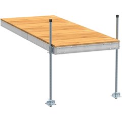 Pre-Built Aluminum Stationary Dock with Wood Top - 4'x10'