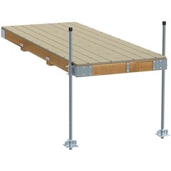 Pre-Built Commercial Grade Stationary Dock with Wood Frame & Resin Top - 4'x10'