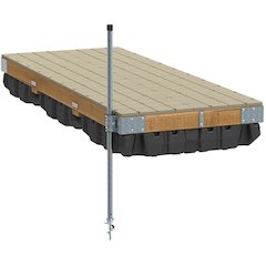Pre-Built Commercial Grade Floating Dock with Wood Frame & Resin Top - 4'x10'