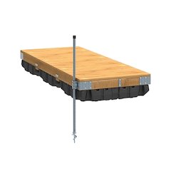 Pre-Built Commercial Grade Floating Dock with Wood Frame & Top - 4'x10'