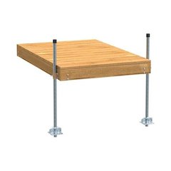 Pre-Built Standard Roll In Dock with Wood Frame & Top - 4'x6'