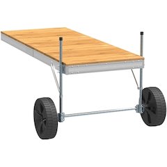 Pre-Built Aluminum Roll In Dock with Wood Top - 4'x10'