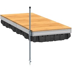 Pre-Built Aluminum Floating Dock with Wood Top - 4'x10'