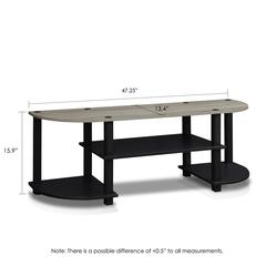 Turn-S-Tube Wide TV Entertainment Center, Oak Grey/Black