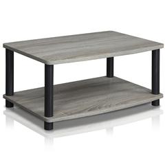Turn-N-Tube No Tools 2-Tier Elevated TV Stands, Oak Grey/Black