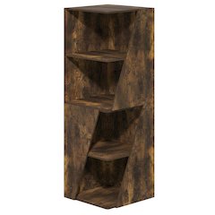 Stackable 2-in-1 Bookshelf with 4-Tier Corner Design and Display Shelf