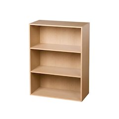 Wooden 3-Tier Open Shelf with Finish for Storage and Display